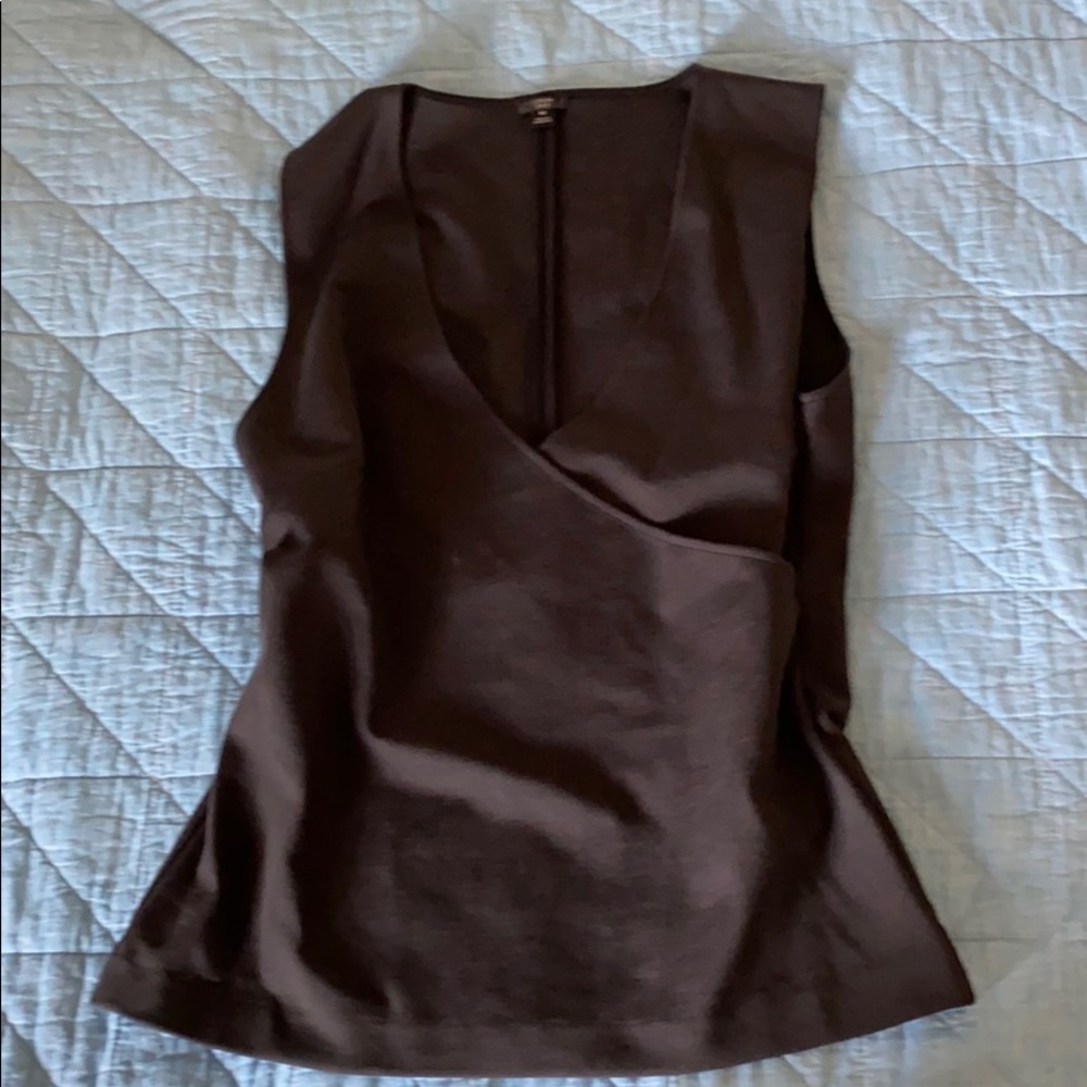 JCrew Black Faux Wrap Top.